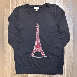 Maison Jules Eiffel Tower 3/4 Sleeve Sweater